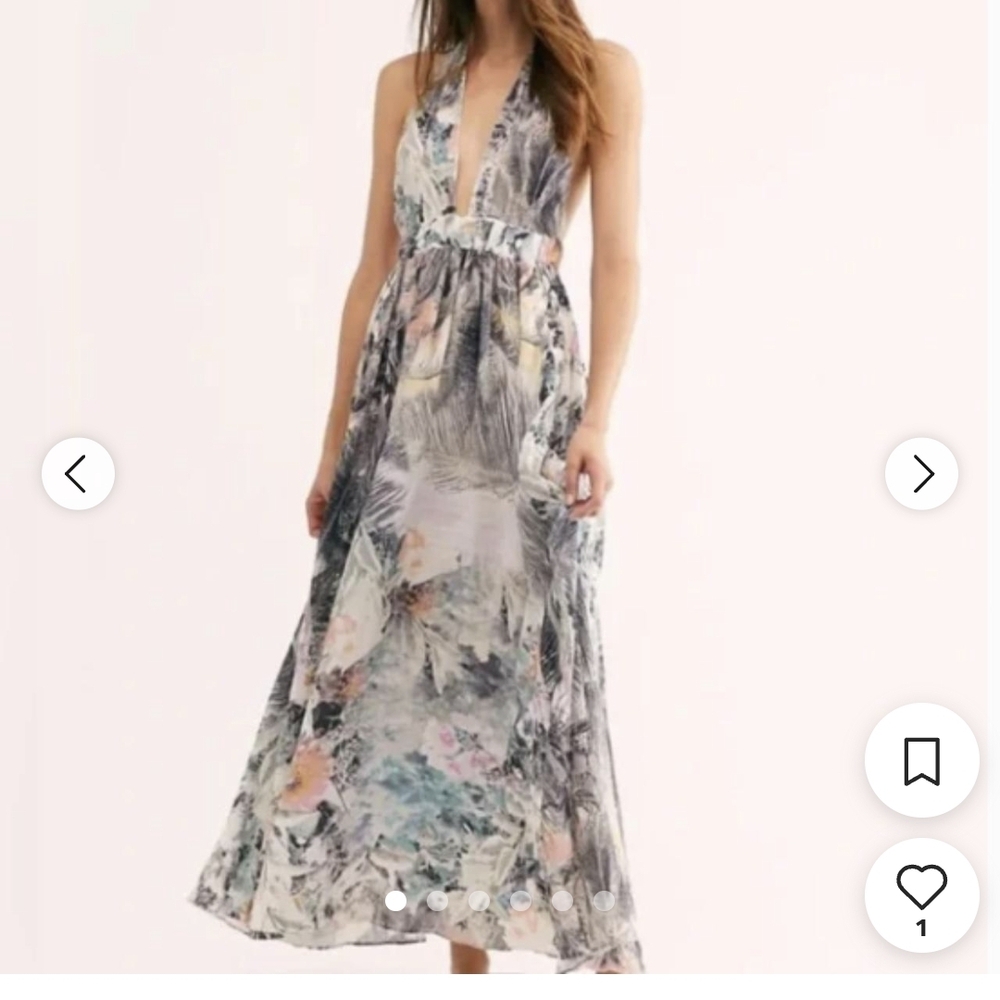 Free People Floral Halter Maxi Dress